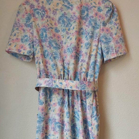 Unique Vintage Peri Petites Floral Secretary Dress With Pockets Size 6 - Picture 4 of 9
